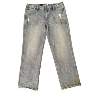 Kancan Light Wash Ankle Straight Stretch Jeans Women's 32 High Rise‎ Casual